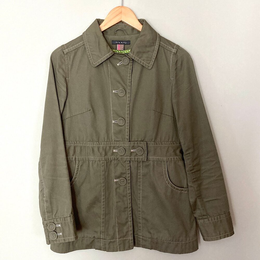 Orla Kiely Women's Jacket Coat Sage Green Cotton US 4 / UK 1